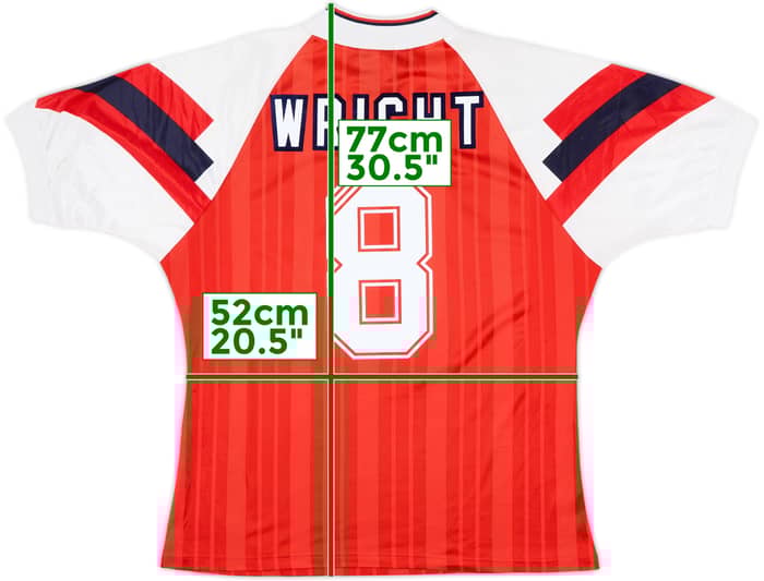 1992-94 Arsenal Home Shirt Wright #8 - 8/10 - (L)