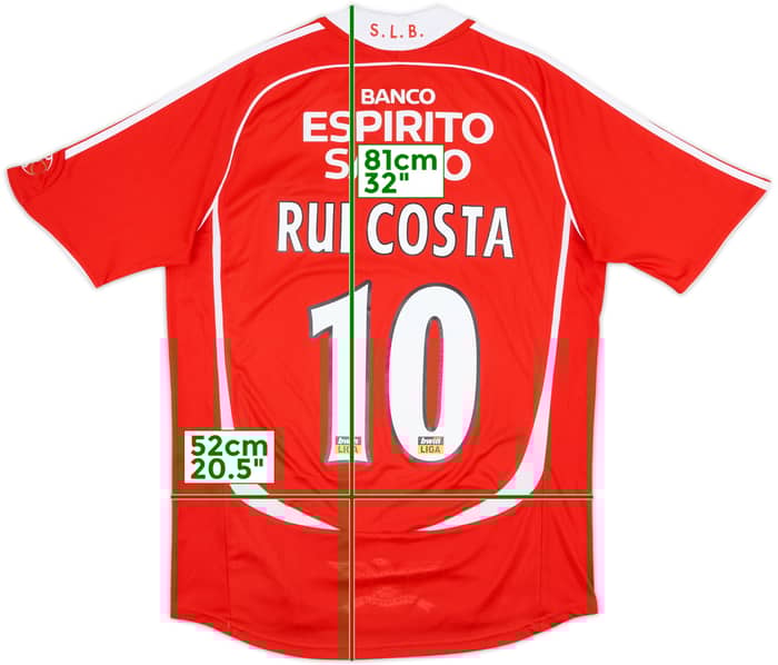 2006-07 Benfica Home Shirt Rui Costa #10 - 9/10 - (M)