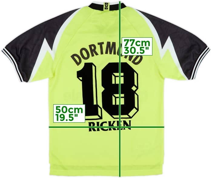 1995-96 Borussia Dortmund Home Shirt Ricken #18 - 8/10 - (S)