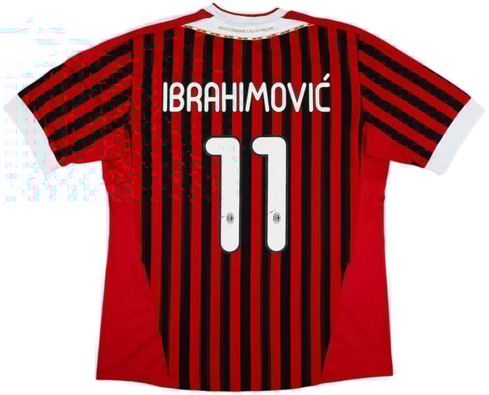 2011-12 AC Milan Home Shirt Ibrahimovic #11 - 7/10 - (XL)