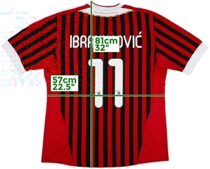2011-12 AC Milan Home Shirt Ibrahimovic #11 - 7/10 - (XL)
