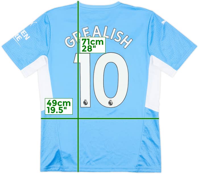 2021-22 Manchester City Home Shirt Grealish #10 - 7/10 - (M)