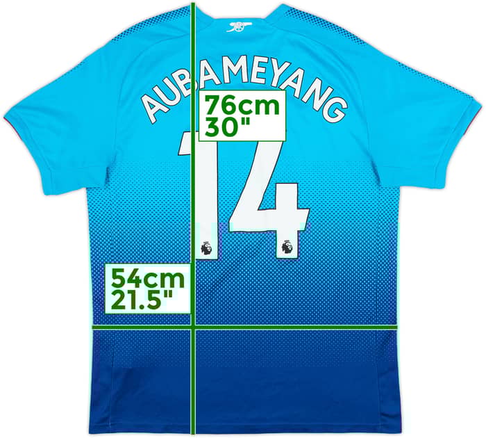 2017-18 Arsenal Away Shirt Aubameyang #14 - 6/10 - (L)