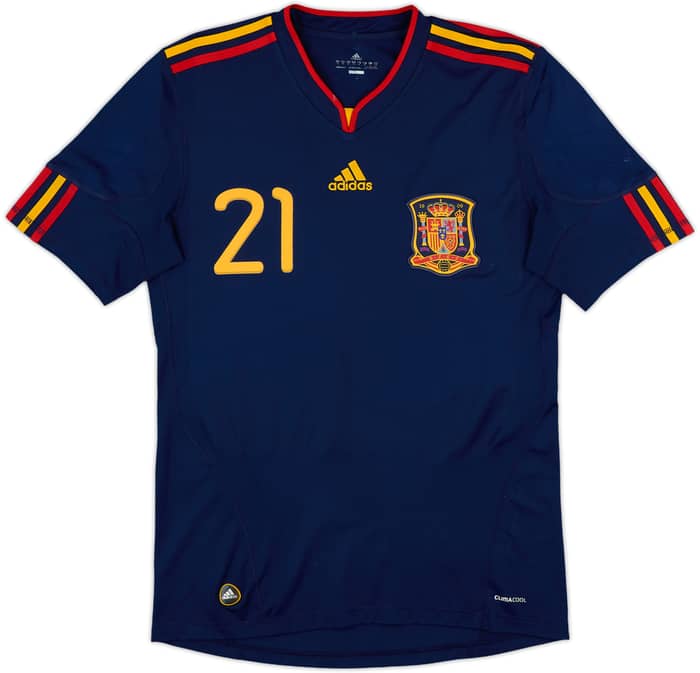 2010-11 Spain Away Shirt Silva #21 - 8/10 - (M)