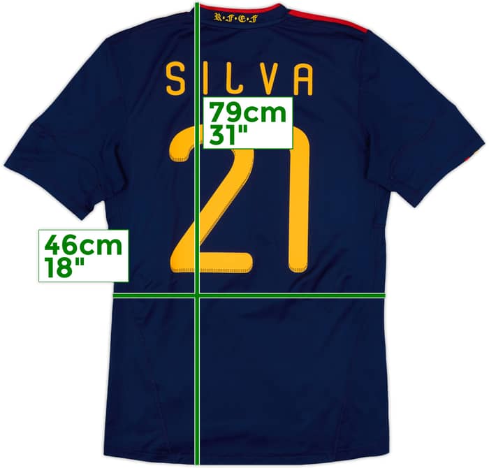2010-11 Spain Away Shirt Silva #21 - 8/10 - (M)