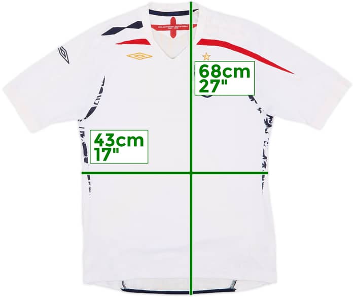 2007-09 England Home Shirt - 5/10 - (XL.Boys)