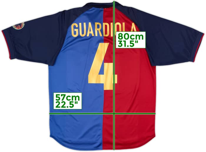 1999-00 Barcelona Centenary Home Shirt Guardiola #4 - 8/10 - (L)