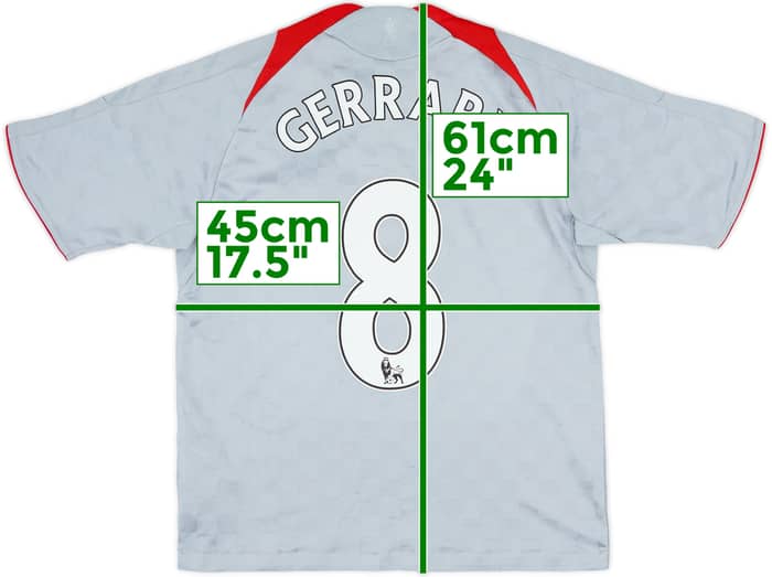 2008-09 Liverpool Away Shirt Gerrard #8 - 6/10 - (M.Boys)