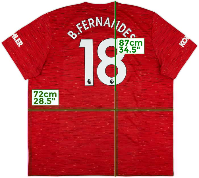 2020-21 Manchester United Home Shirt B.Fernandes #18 - 7/10 - (3XL)