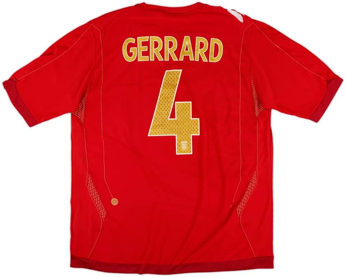 2006-08 England Away Shirt Gerrard #4 - 6/10 - (L)