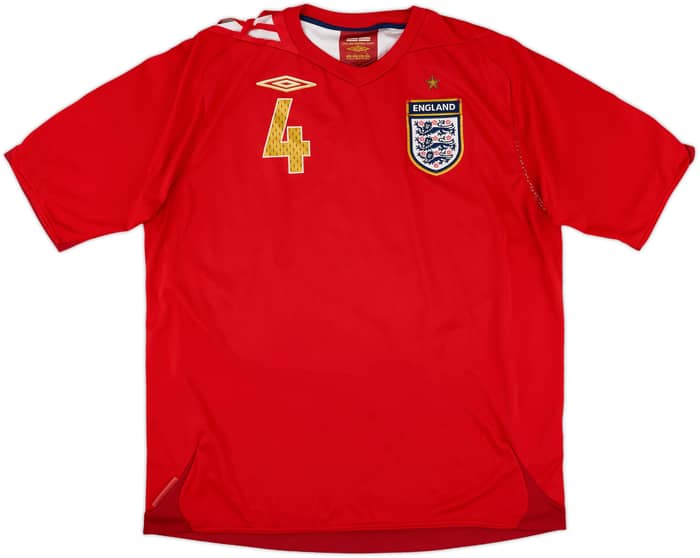 2006-08 England Away Shirt Gerrard #4 - 6/10 - (L)