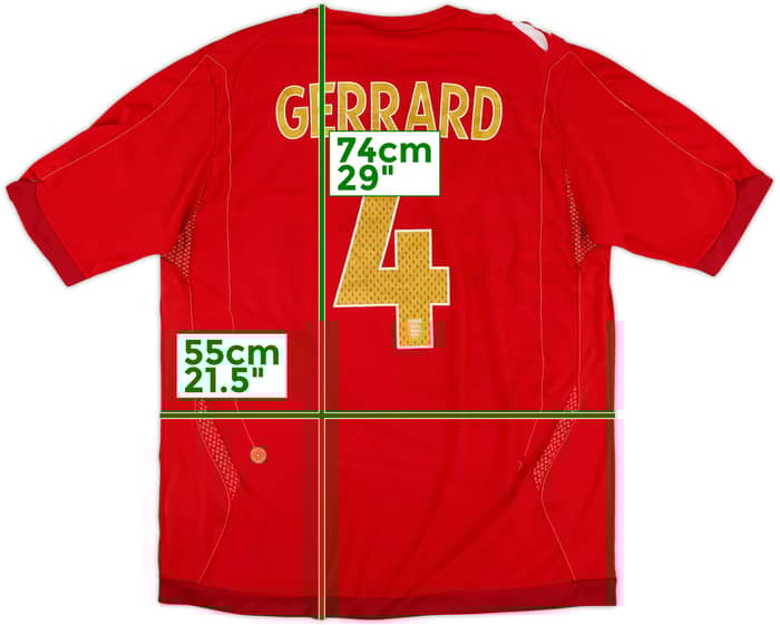 2006-08 England Away Shirt Gerrard #4 - 6/10 - (L)