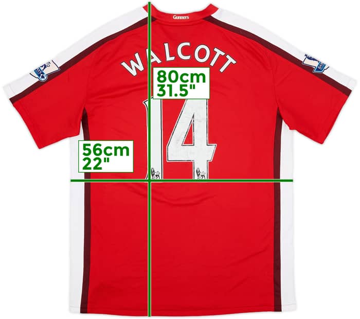 2008-10 Arsenal Home Shirt Walcott #14 - 6/10 - (L)