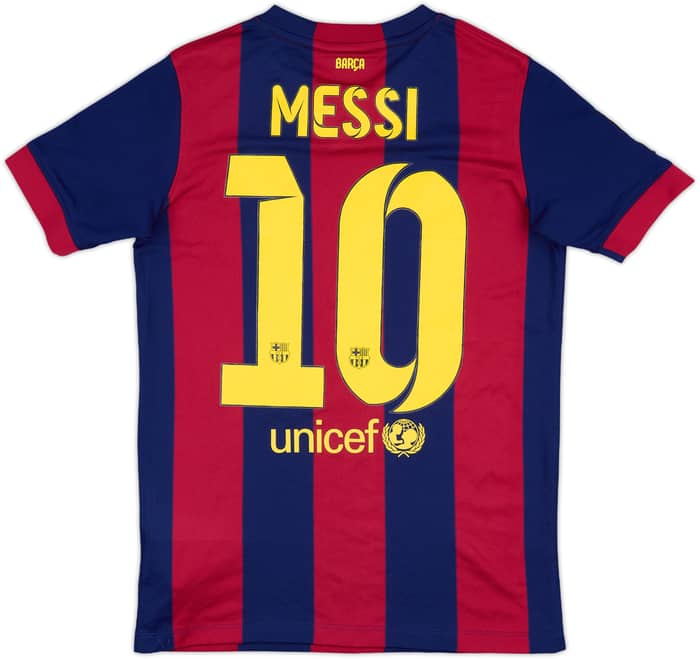 2014-15 Barcelona Home Shirt Messi #10 - 7/10 - (L.Boys)