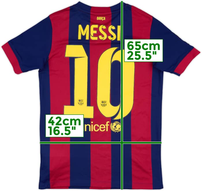 2014-15 Barcelona Home Shirt Messi #10 - 7/10 - (L.Boys)