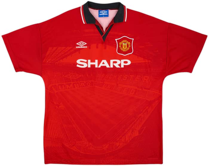 1994-96 Manchester United Home Shirt Cantona #7 - 8/10 - (XL)