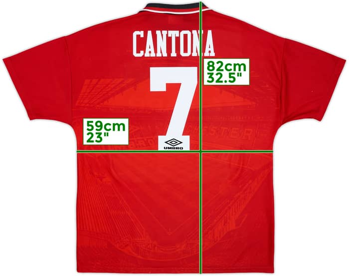 1994-96 Manchester United Home Shirt Cantona #7 - 8/10 - (XL)