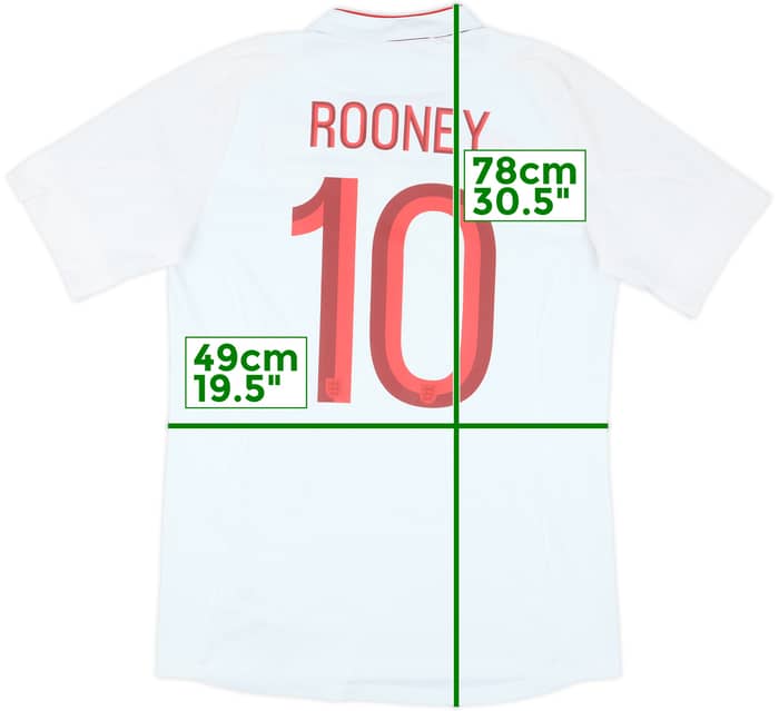 2012-13 England Home Shirt Rooney #10 - 6/10 - (M)