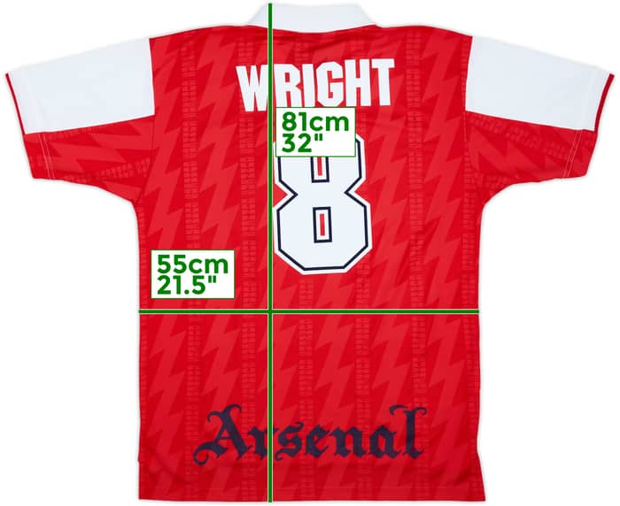 1994-96 Arsenal Home Shirt Wright #8 - 9/10 - (L)