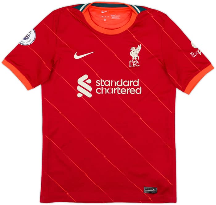 2021-22 Liverpool Home Shirt M.Salah #11 - 4/10 - (L.Boys)