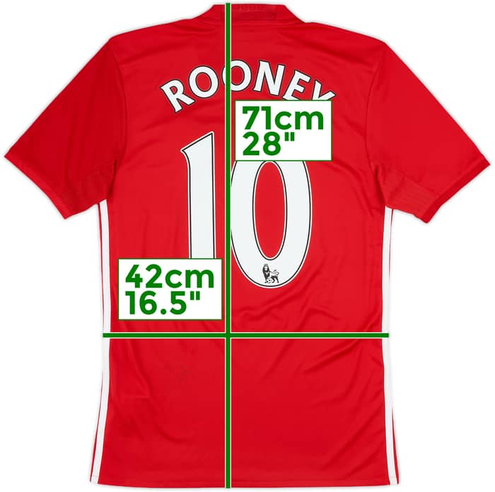 2016-17 Manchester United Home Shirt Rooney #10 - 8/10 - (XS)