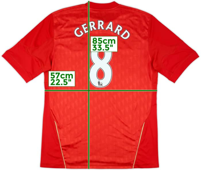 2010-12 Liverpool Home Shirt Gerrard #8 - 9/10 - (XL)
