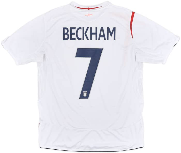 2005-07 England Home Shirt Beckham #7 - 6/10 - (L)