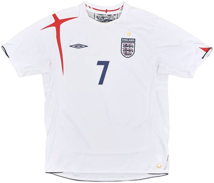 2005-07 England Home Shirt Beckham #7 - 6/10 - (L)