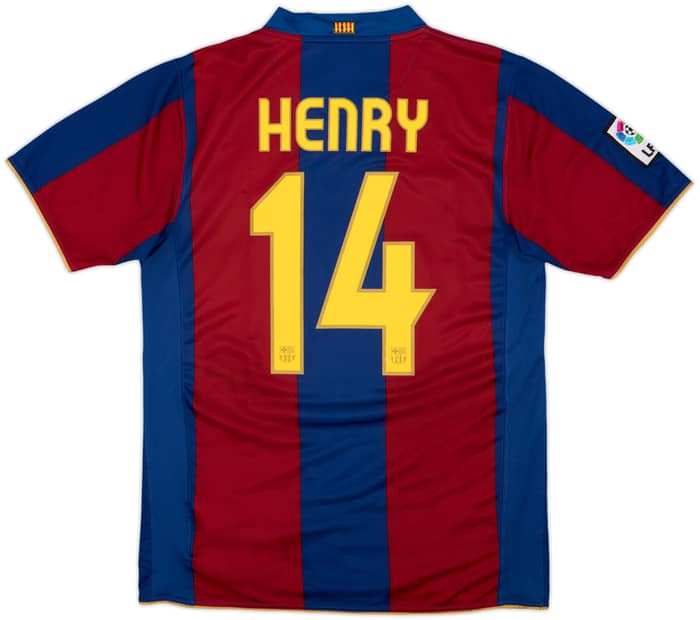 2007-08 Barcelona Home Shirt Henry #14 - 6/10 - (M)