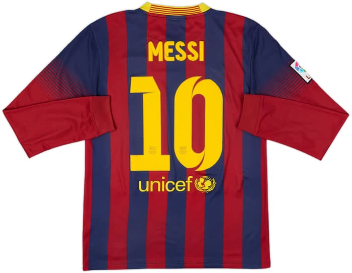 2013-14 Barcelona Home L/S Shirt Messi #10 - 6/10 - (S)