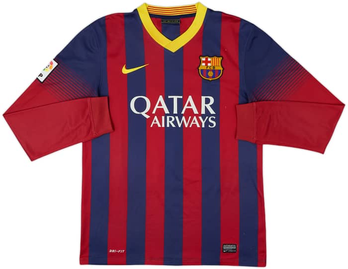 2013-14 Barcelona Home L/S Shirt Messi #10 - 6/10 - (S)