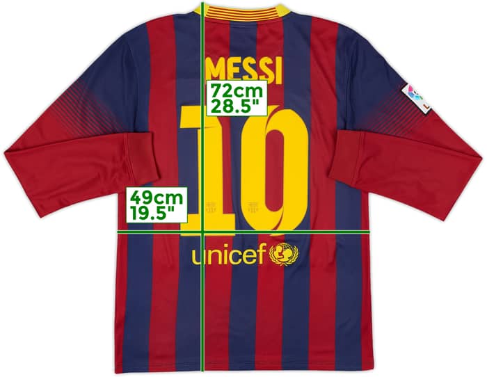 2013-14 Barcelona Home L/S Shirt Messi #10 - 6/10 - (S)