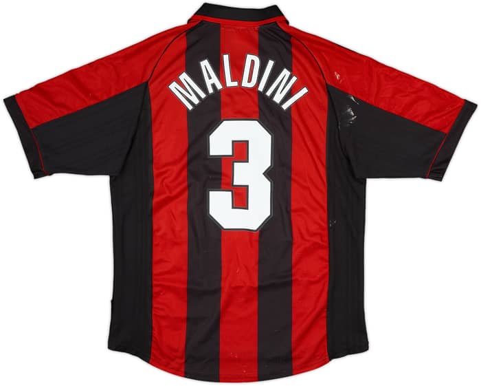 1998-00 AC Milan Home Shirt Maldini #3 - 5/10 - (L)