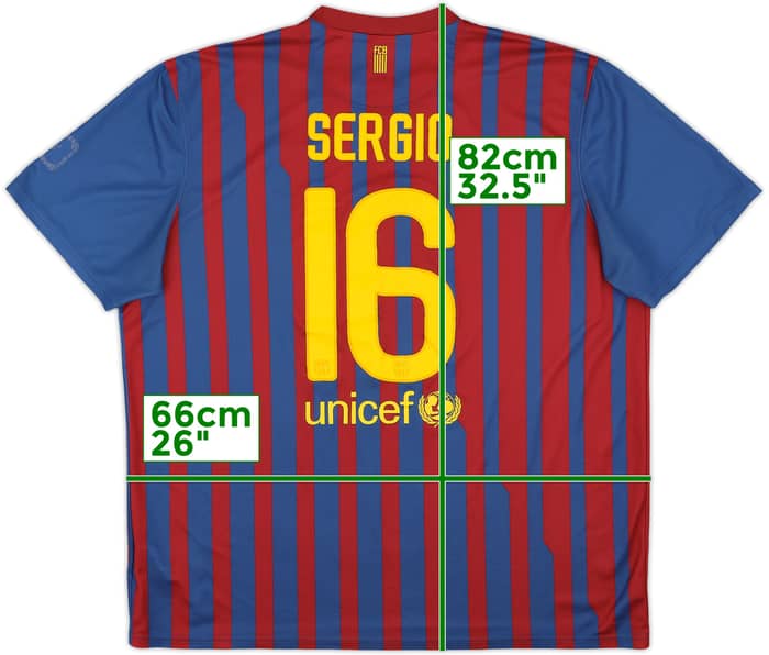 2011-12 Barcelona Basic Home Shirt Sergio #16 - 6/10 - (XXL)