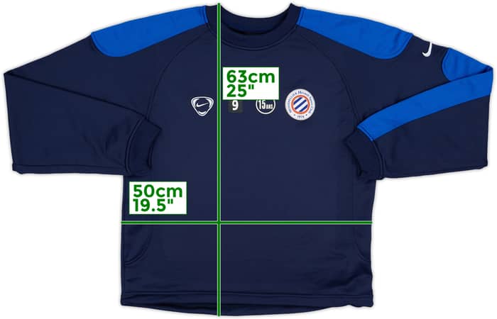 2005-06 Montpellier Player Issue Nike Sweat Top #9 - 8/10 - (S)