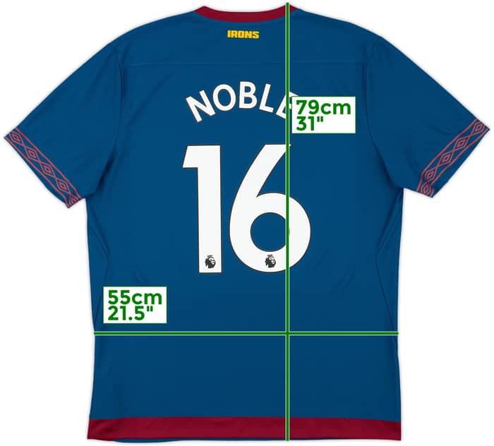2018-19 West Ham Away Shirt Noble #16 - 10/10 - (XL)