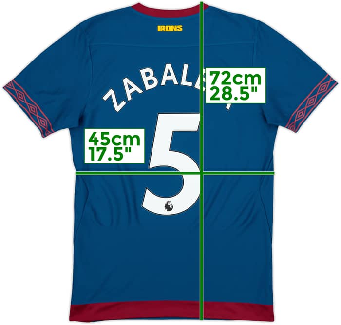 2018-19 West Ham Away Shirt Zabaleta #5 - 9/10 - (S)