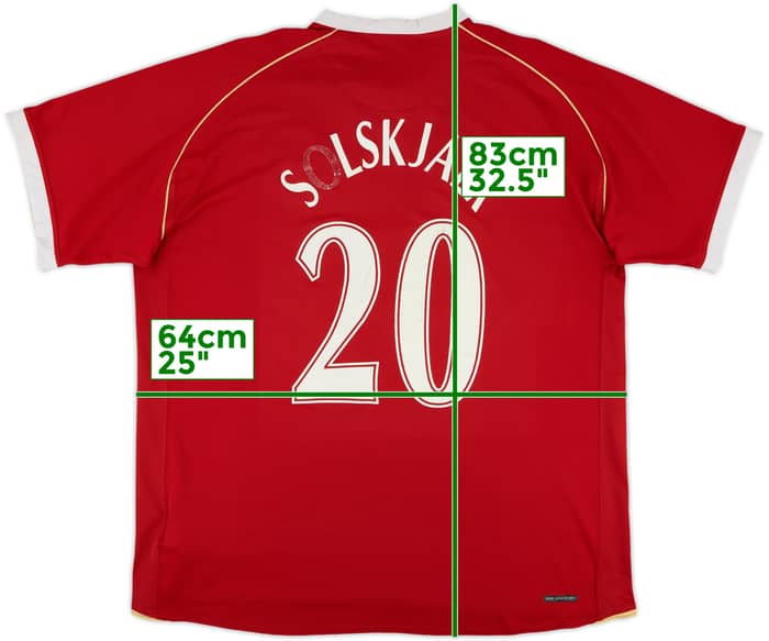 2006-07 Manchester United Home Shirt Solskjaer #20 - 4/10 - (XXL)