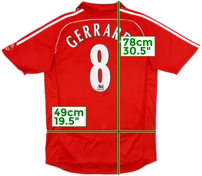 2006-08 Liverpool Home Shirt Gerrard #8 - 8/10 - (M)