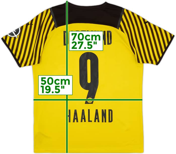2021-22 Borussia Dortmund Home Shirt Haaland #9 - 6/10 - (M)