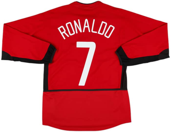 2002-04 Manchester United Home L/S Shirt Ronaldo #7 - 9/10 - (S)