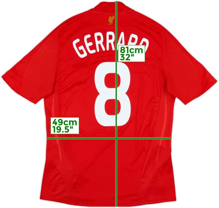 2008-10 Liverpool Home Shirt Gerrard #8 - 6/10 - (M)