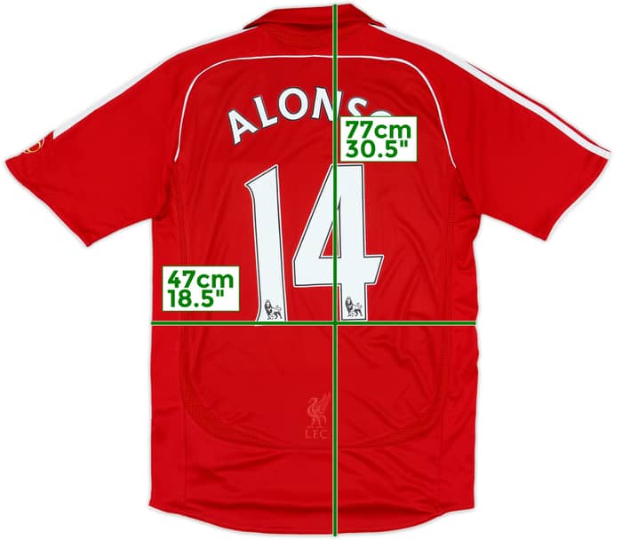 2006-08 Liverpool Home Shirt Alonso #14 - 8/10 - (S)