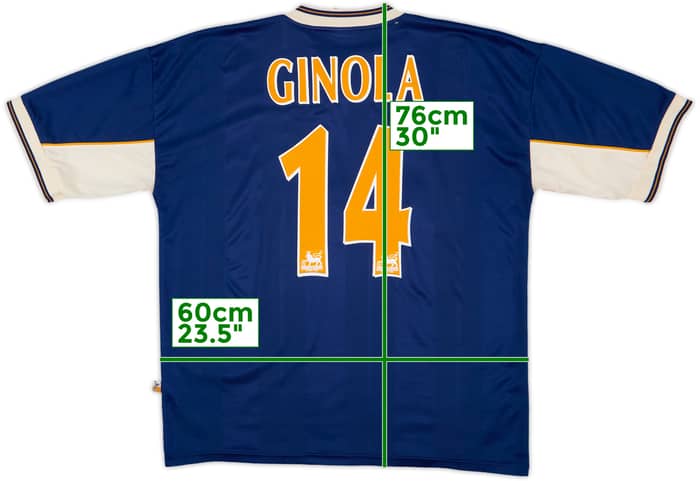 1997-98 Tottenham Away Shirt Ginola #14 - 8/10 - (XL)
