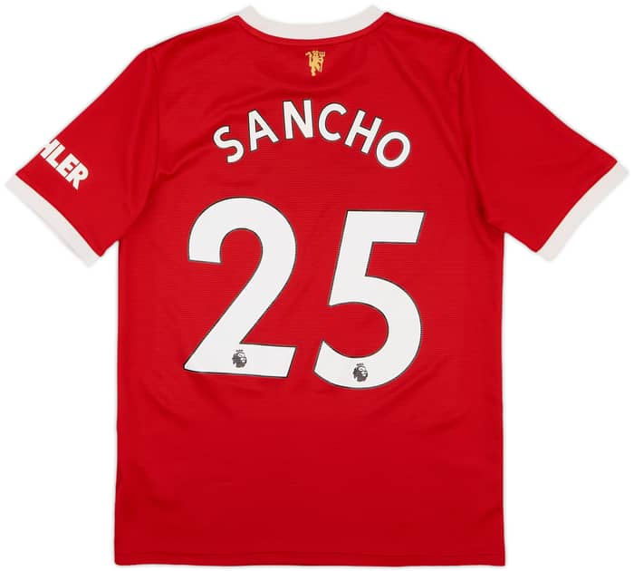 2021-22 Manchester United Home Shirt Sancho #25 - 7/10 - (XL.Boys)