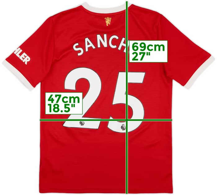 2021-22 Manchester United Home Shirt Sancho #25 - 7/10 - (XL.Boys)