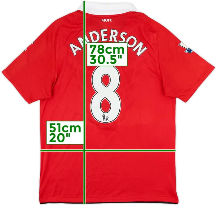 2010-11 Manchester United Home Shirt Anderson #8 - 5/10 - (M)