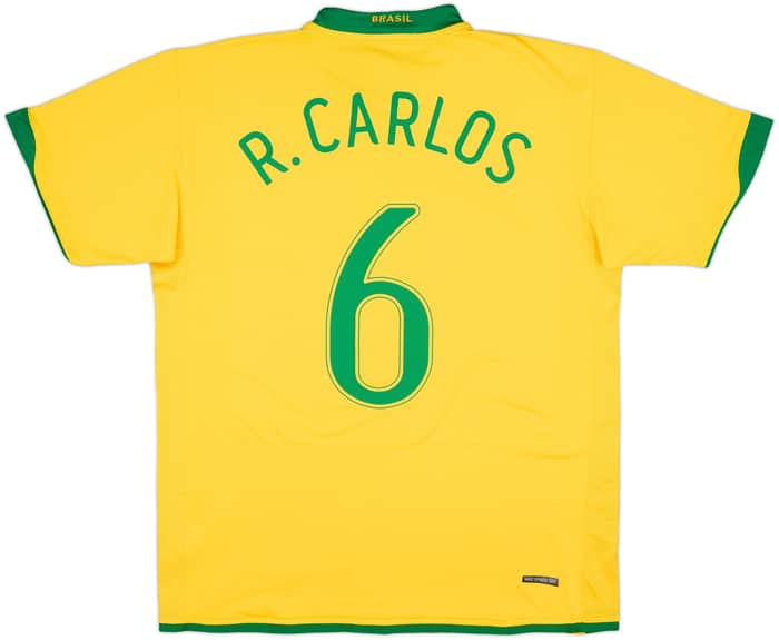 2006-08 Brazil Home Shirt R.Carlos #6 - 9/10 - (L)