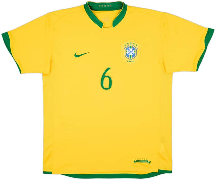 2006-08 Brazil Home Shirt R.Carlos #6 - 9/10 - (L)