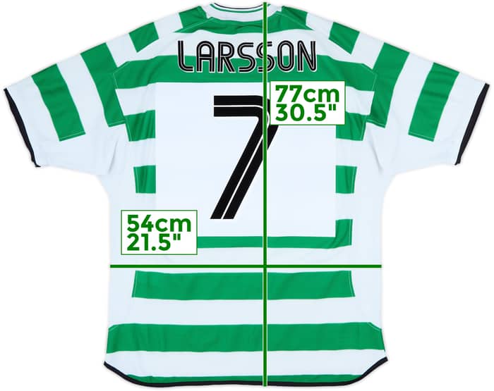 2001-03 Celtic Home Shirt Larsson #7 - 6/10 - (XL)